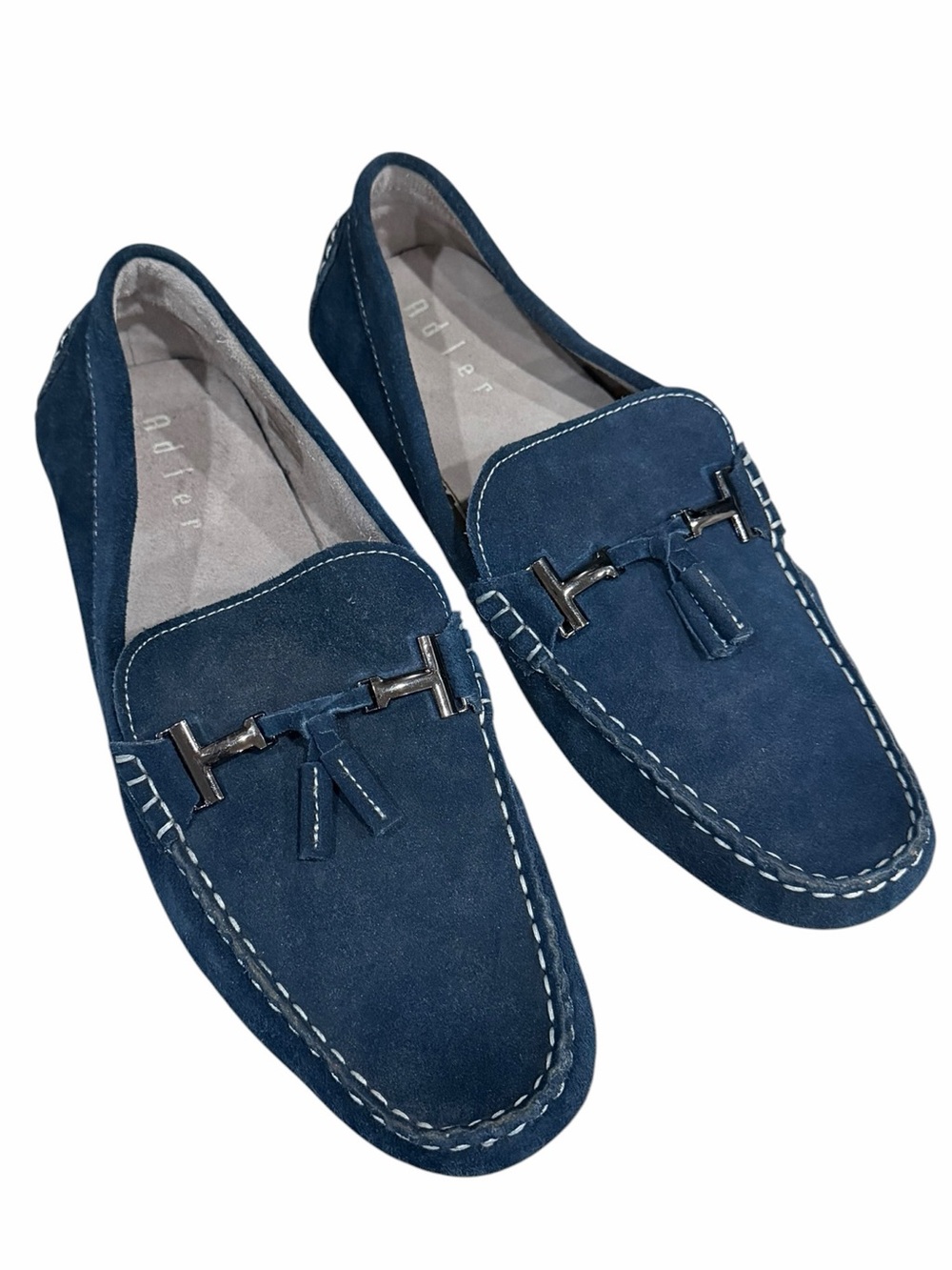 Adler‎ Men’s 8.5 Blue Suede Driving Loafer Slip On Comfort Shoes